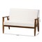 Baxton Studio Stratton Mid-Century Modern Cream Boucle Fabric and Walnut Brown Finished Wood Loveseat 228-12961-ZORO - alternate 10